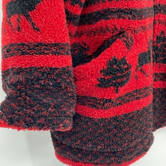 Lane Bryant Sherpa Fleece Zip Up Heavyweight Winter Teddy Jacket Red 14/16 - Picture 5 of 14